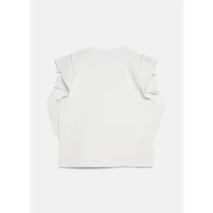 Mint Velvet White Cotton Pleated T Shirt